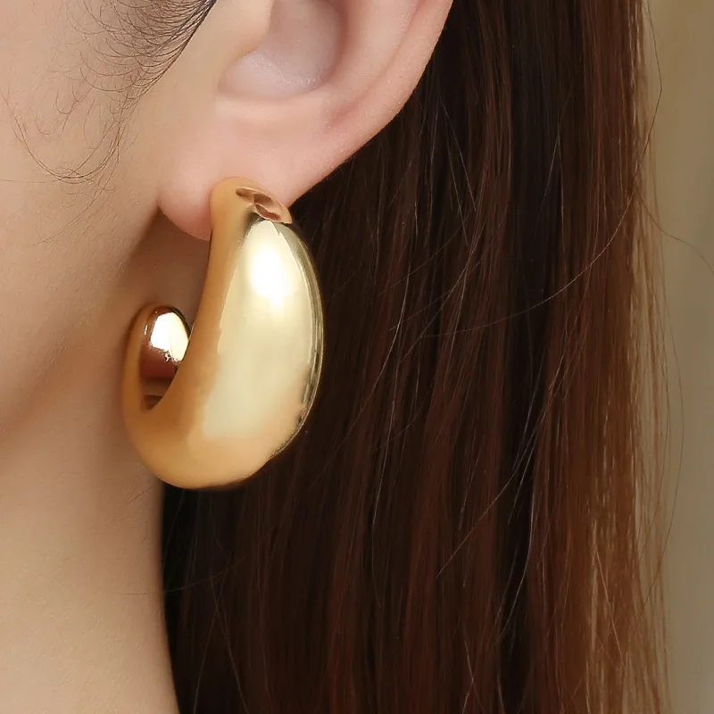 

New Retro Moon-Shaped Irregular Geometric Pendant Earrings Copper Material Women'S Punk Style Earrings Exquisite Gift