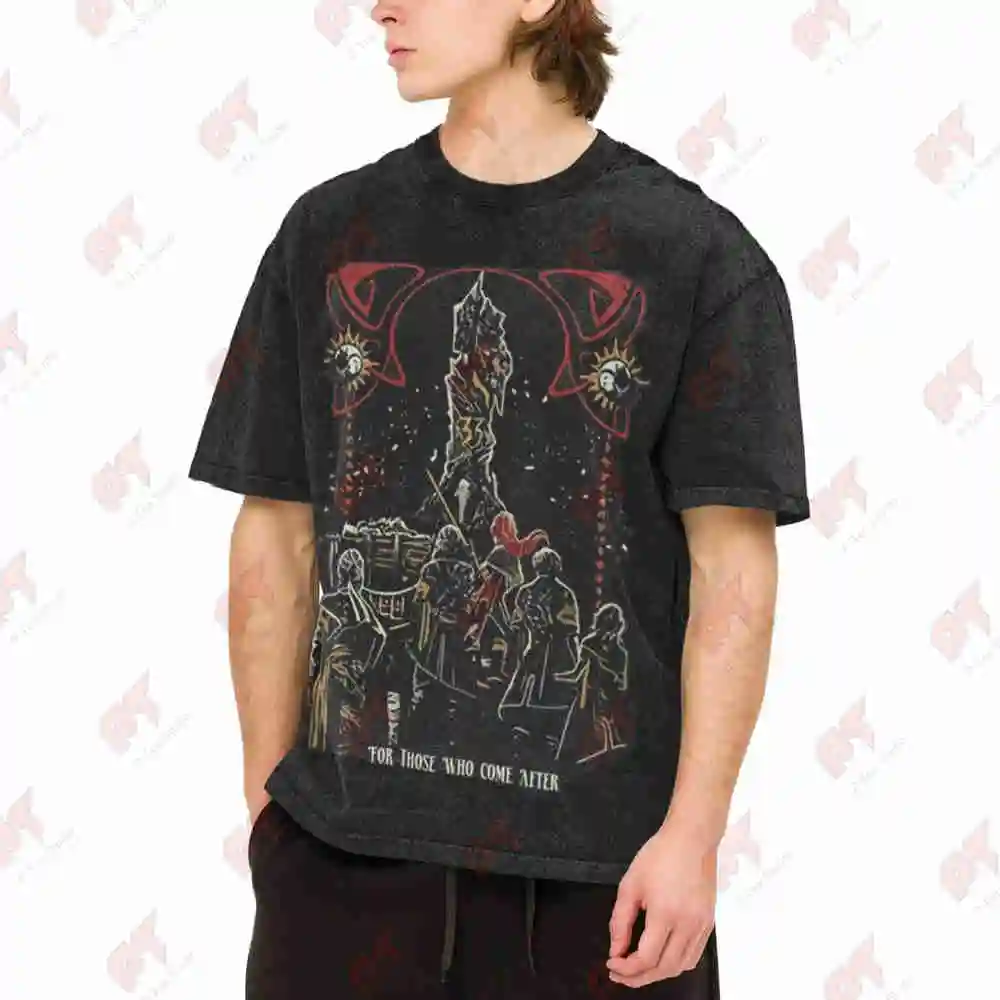 Clair Obscur Expedition 33 Video Game Vintage Washed Tee Pure Cotton T-Shirt