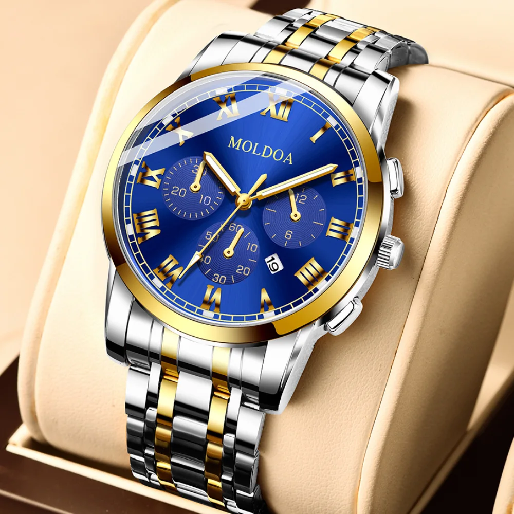 New Men's Watch Men's Waterproof Calendar Night Light Fashion Mens Watches Wrist Luxury Quartz Roman Numeral