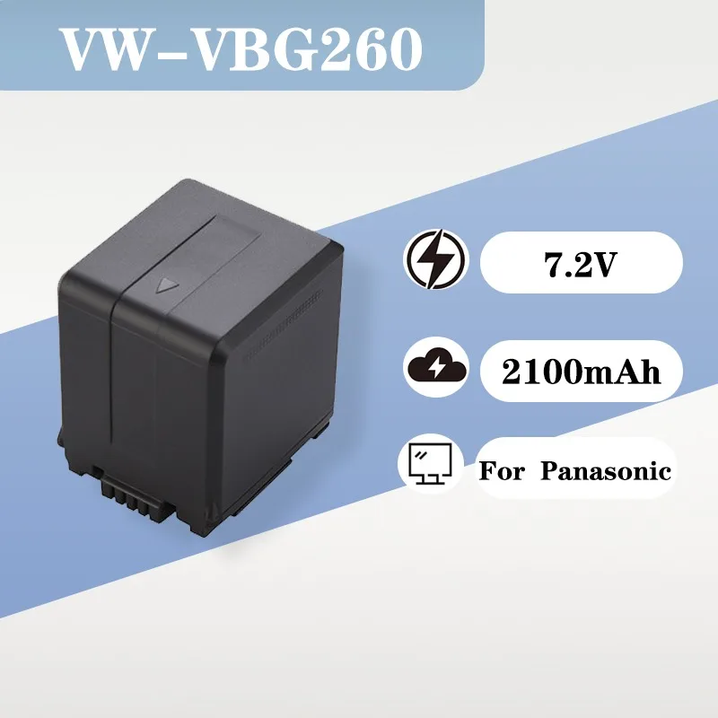 

7.2V 2100mAh Replacement Battery VW VBG260 Compatible With Panasonic VDR D50 HDC SD1 Digital Camera Battery