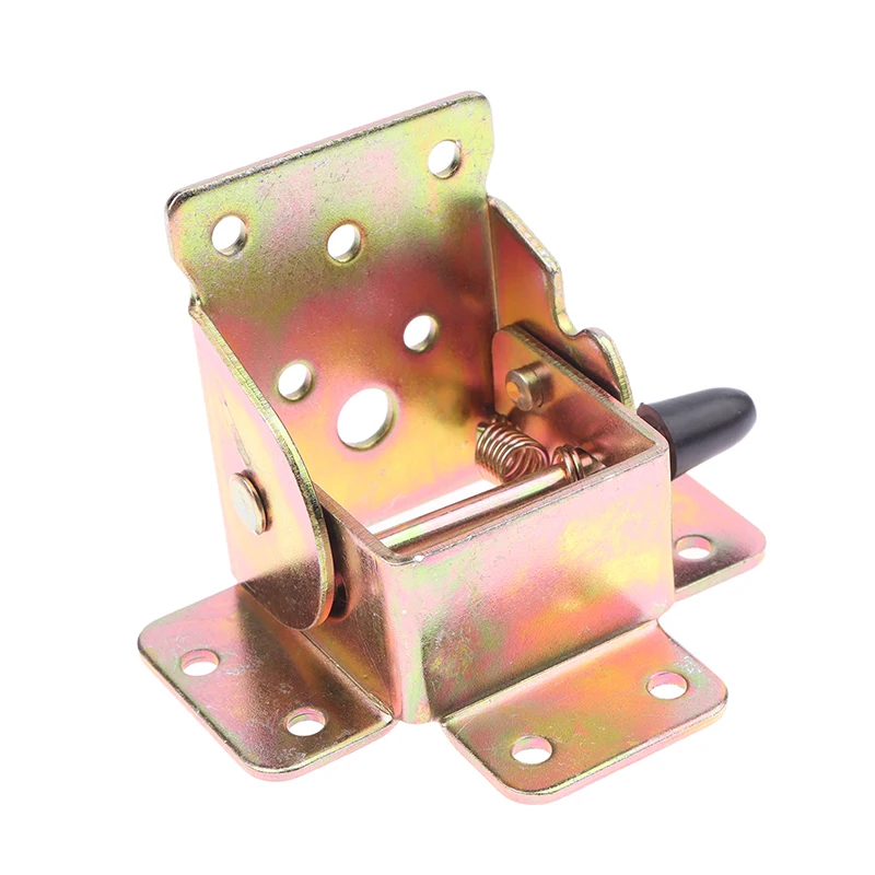 Gold Folding Bracket Iron Folding Lock Extension Table Chair Bed Leg Foldable Support Brackets Hinge Self Lock Hinges