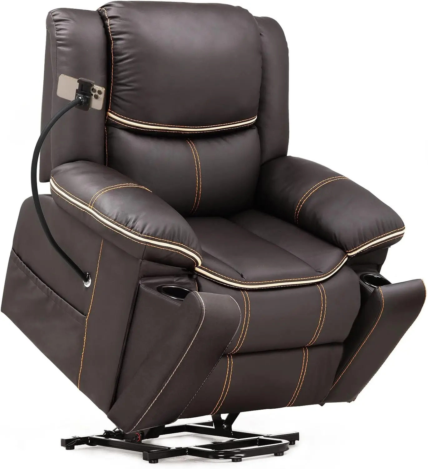 Fauteuil Relax Électrique avec Massage et Porte-Gobelets