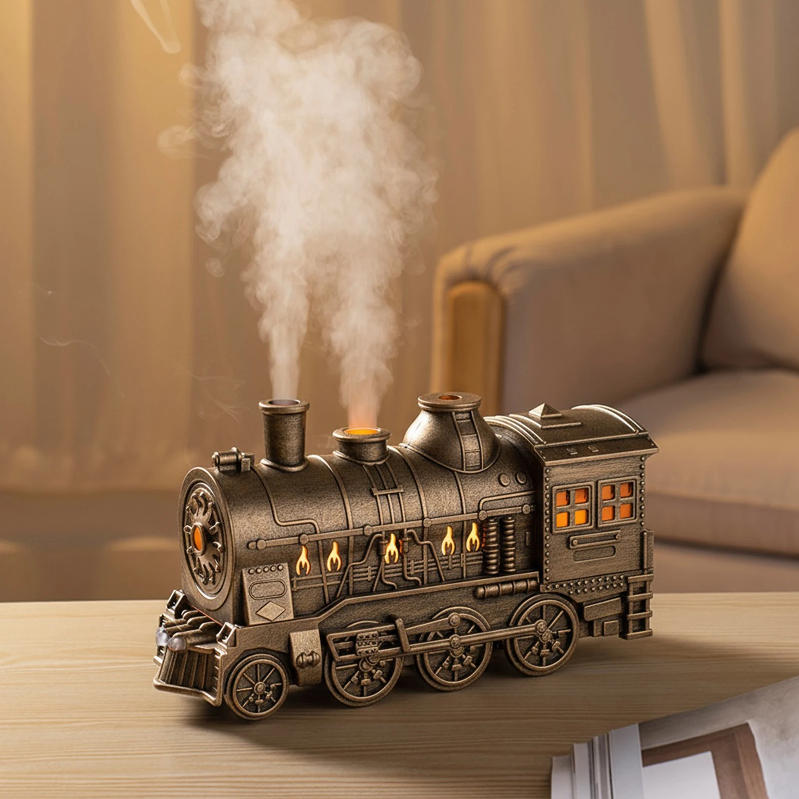 Train Shape Aromatherapy Essential Oil Diffuser Ultrasonic Cool Mist Air Humidifier with Remote Control Aromatherapy Diffuser