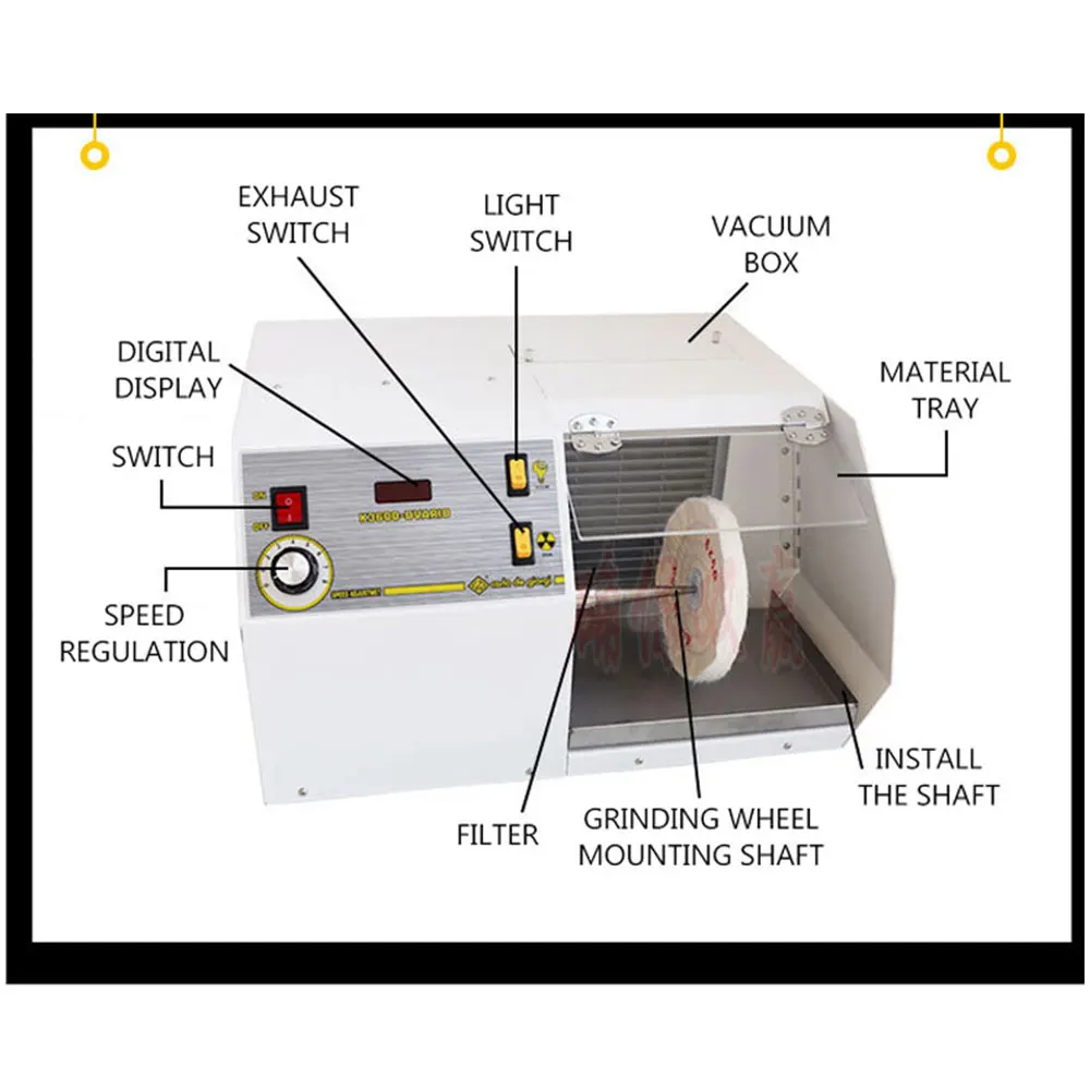 

Frequency Conversion Vacuum Cleaning Polishing Machine With Cloth Wheel Adjustable Speed 0-3600rpm