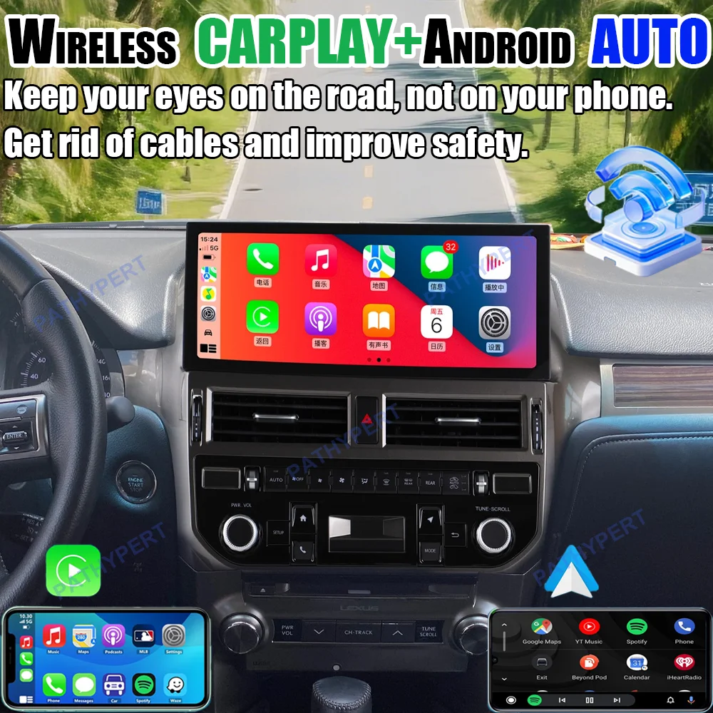 Android 15 Wireless Carplay Screen 12.3