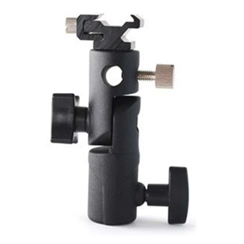 Flash Hot Shoe Umbrella Holder Mount Adapter For Studio Light Type E Stand With 1/4 3/8 Screw Bracket Support E-type Lamp Holder