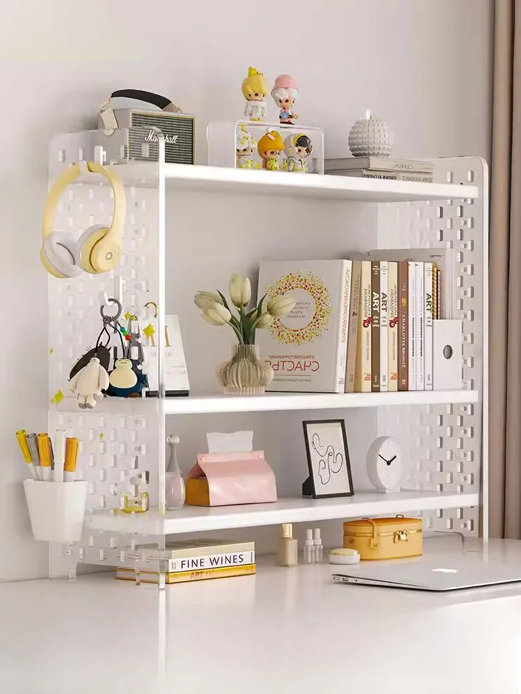 

Acrylic Hole Board Multi-layer Storage Ra Office Desk Bookelf Kitchen Storage elf Home Table Organizer Kitchen Utensil ...