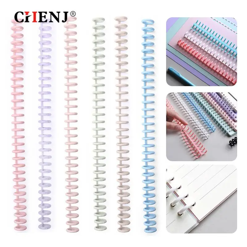 1pc 30 Holes Loose-leaf Paper Book Circles Ring Plastic Binding Ring Spiral Rings Binder Strip For A4 Paper Notebook Stationery