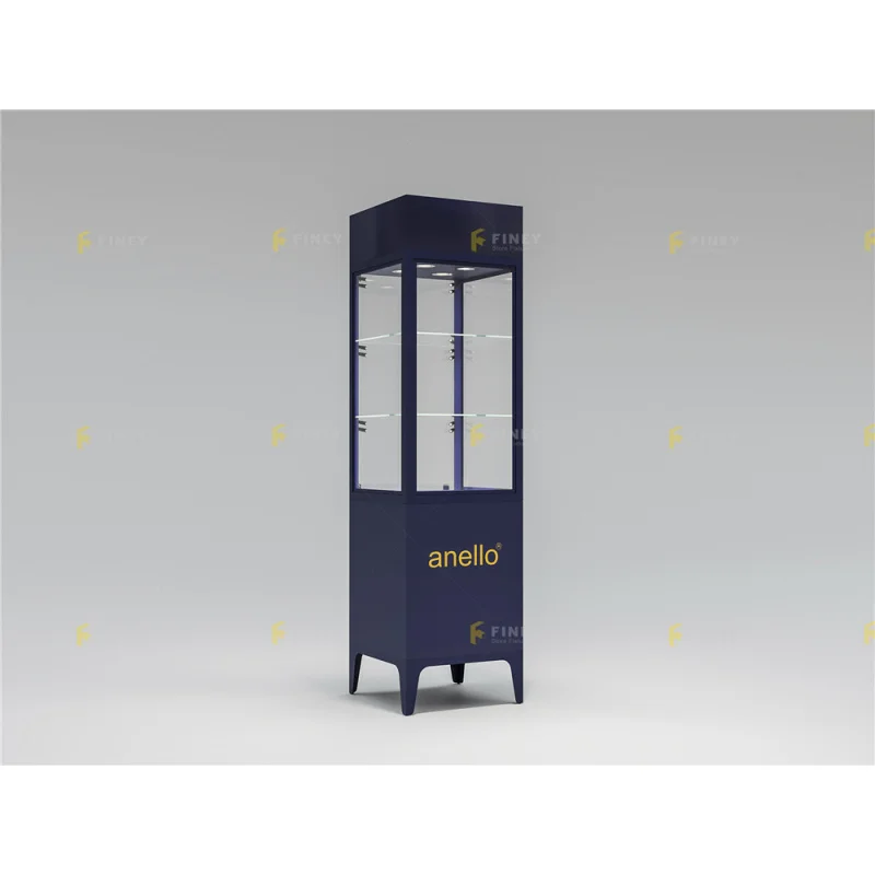 custom.Retail Custom Lockable Display Stand Led Lighting Display Unit Design Glass Watch Display Showcase