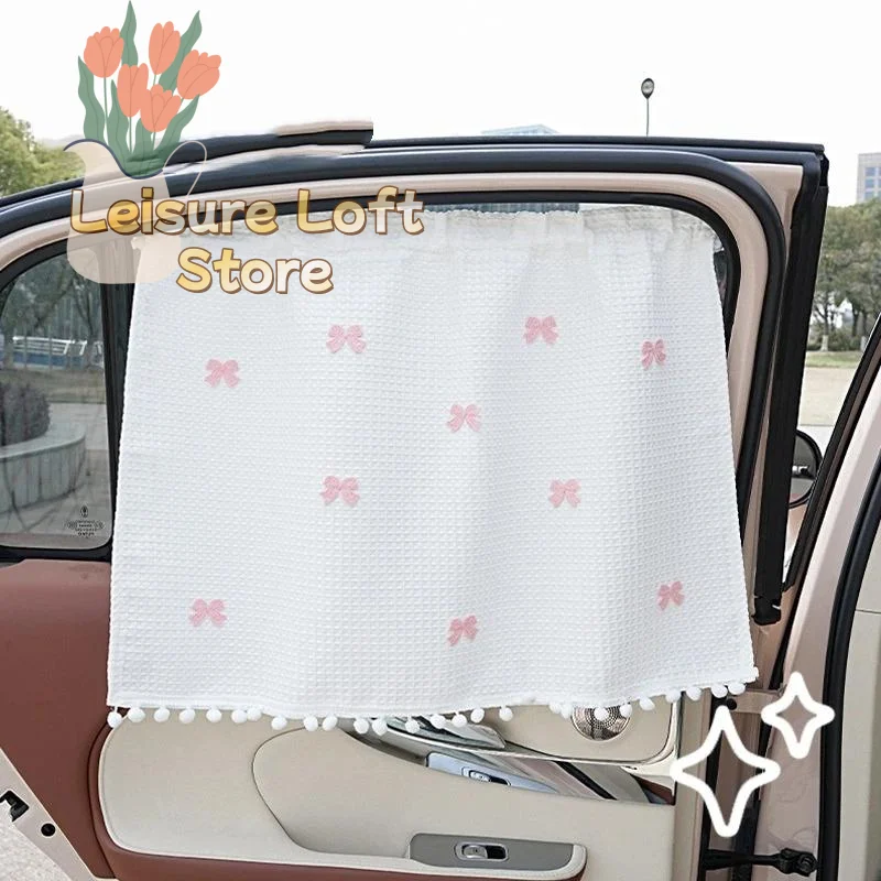 Auto-Fenster-Sonnenschutzvorhang mit Saugnapfbefestigung, Wärmeisolierung, frischer Stil, UV-Schutz für Limousine und SUV, Sommersonnenschutz.