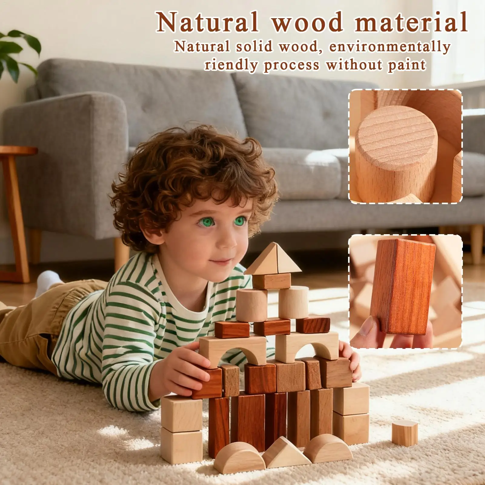Wooden Blocks For Kids Learning Game Stacking Game For Kids Ages 5-7 Boys Girls Home Nursery Classroom School Kindergarten