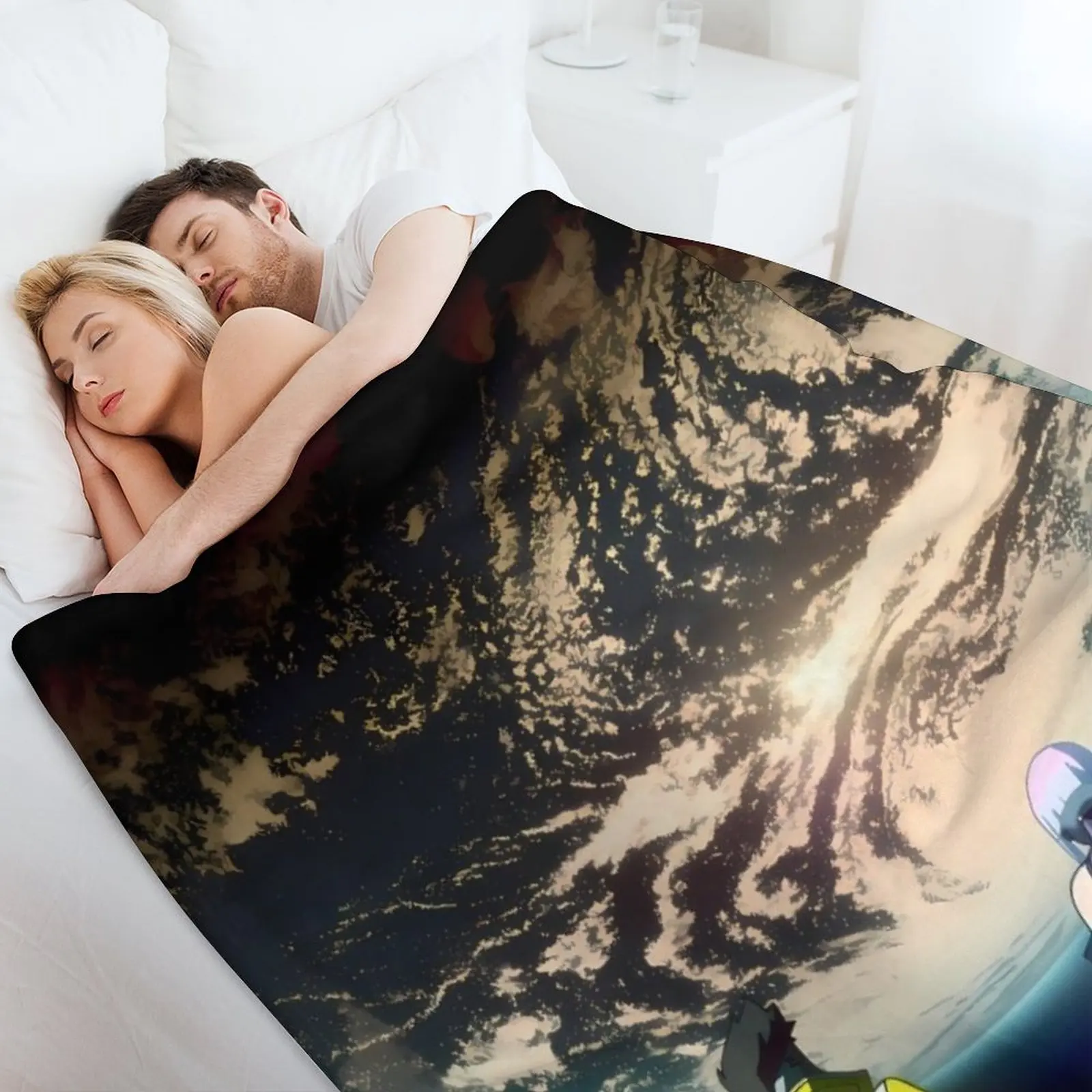 بطانية Cyberpunk EdgeRunners Moon Lucy David Throw Blanket سرير دافئ منقوشة بطانيات كبيرة ناعمة