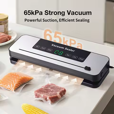 Easy-Use Vacuum Sealer Machine with Dry/Moist Modes - For Home Kitchen &amp; Sous Vide Storage