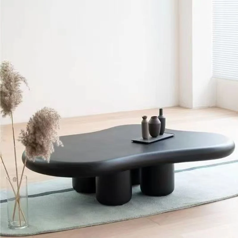 Cloud Living Room Coffee Table High Gloss Storage Nordic Household Simple Modern Tea Table Small Apartment Black Table