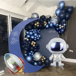 130pcs Universe Outer Space Astronaut Rocket Galaxy Theme Latex Foil Balloons Garland Arch Kit Boy Birthday Party Decors Globos