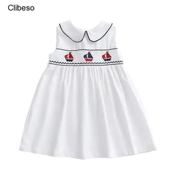 2024 Spanish Baby Dresses For Girls Kids Embroidery Sleeveless Dress Summer Childrens Boutique Clothing Toddler Cotton Vestidos