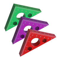 45/90 Degree Right Angle Ruler Aluminum Alloy Inch Metric Triangle Ruler Measuring Tool For Carpenter Woodworking Tool