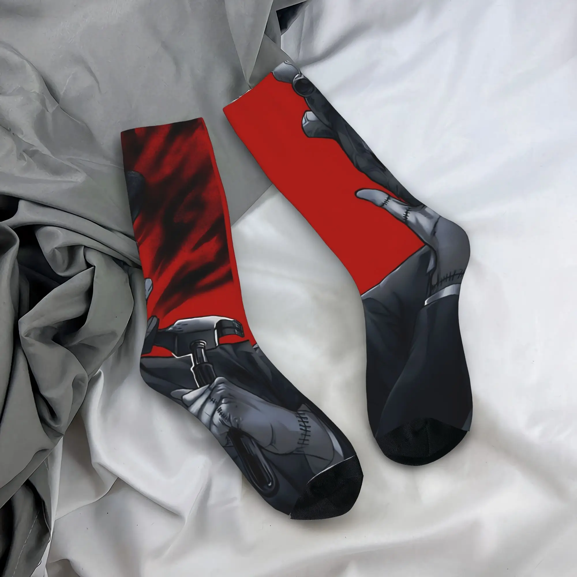 Shin Dorohedoro Grey Mask Red Shadow Anime Mood Stockings Men's Socks Medium Soft Socks Winter Skateboard Non Slip Graphic Socks