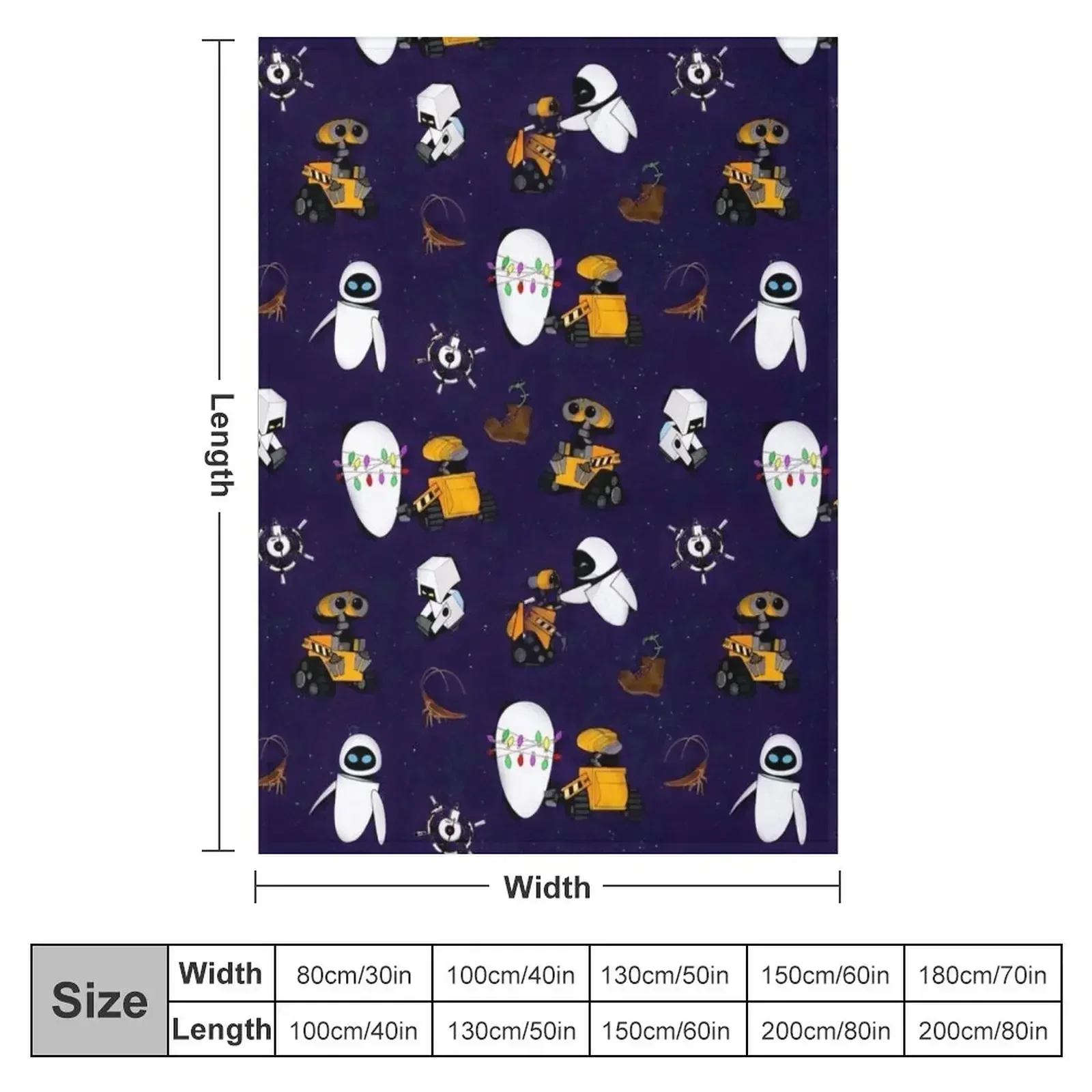 Robots in Space Throw Blanket Furry Flannel Thins Retros Soft Plush Plaid Plaid on the sofa Blankets