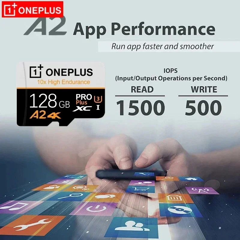 OnePlus 2TB High-Speed A2 SD Card 512GB 256GB 128GB Memory Card 1TB Micro TF SD Adapter for Smartphone/Tablet/PC Cross-Use