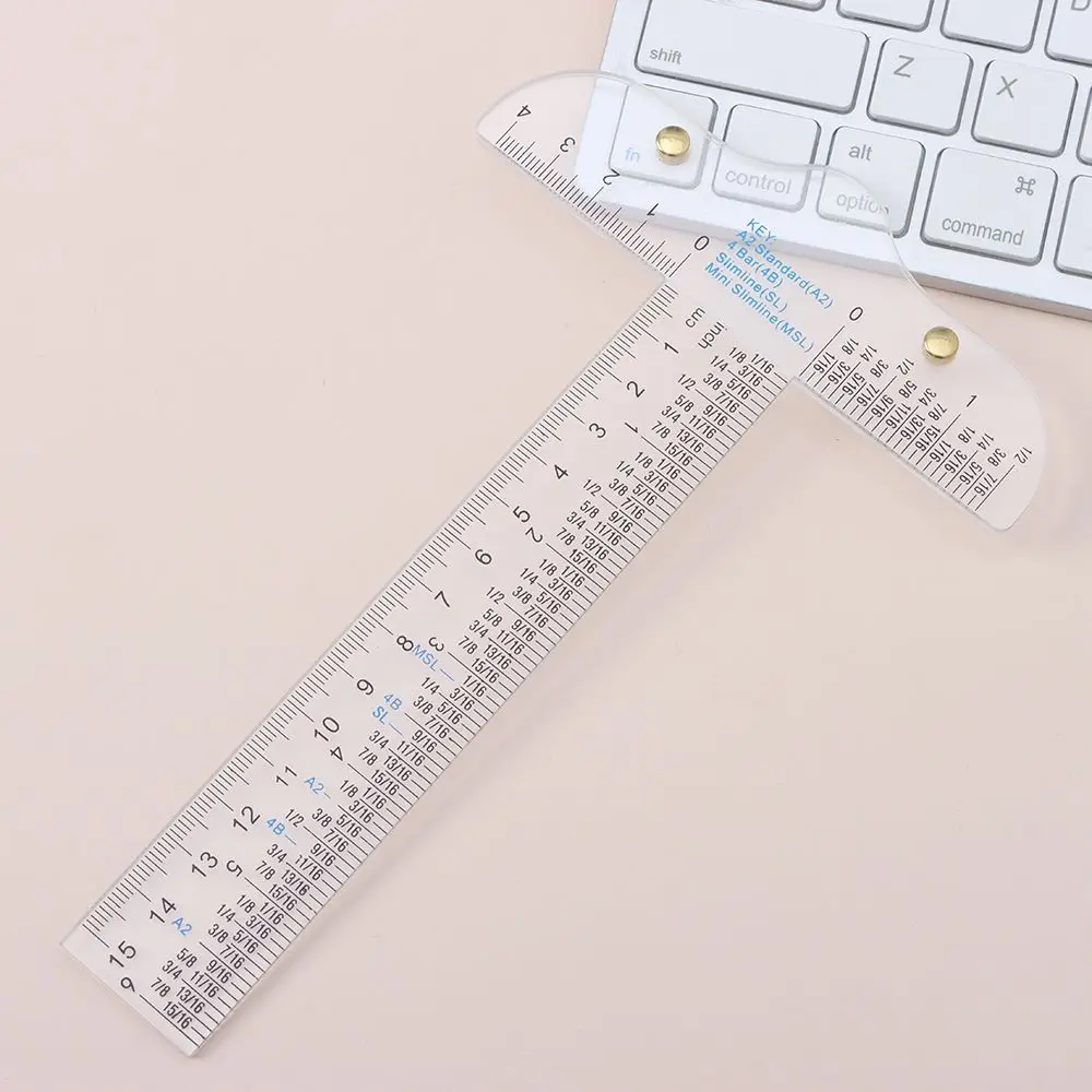 Transparent Easy Reference While Crafting Clear Handtool T-Square Ruler Graduated T-Ruler Inch Metric T-Square 6"