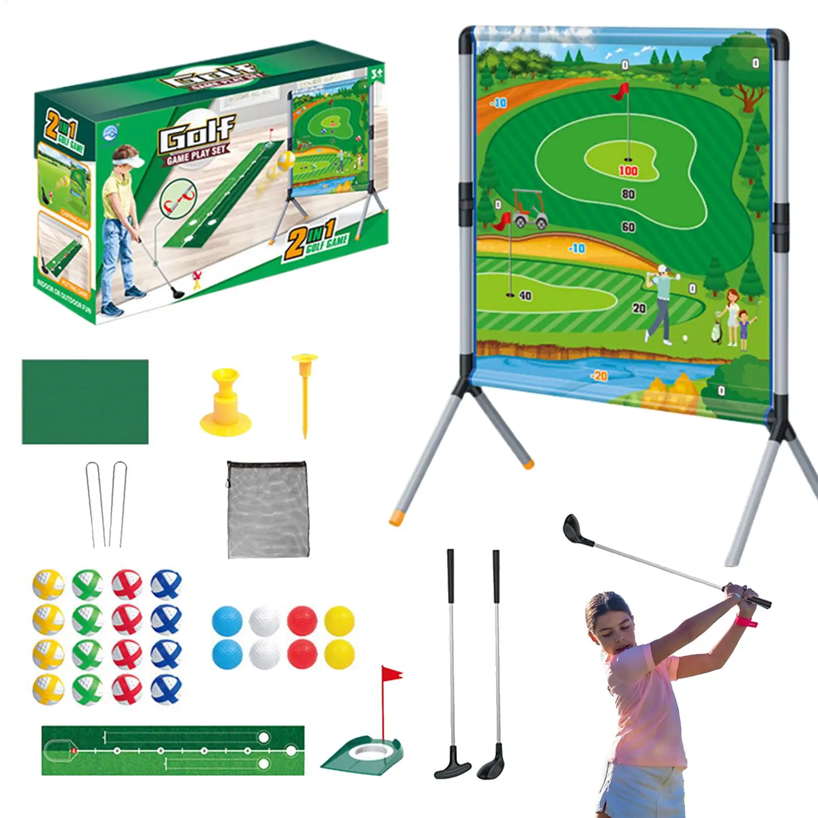 

Backyard Golf Game Golf Training Aid Outdoor Games Sports Toys With Balls Tees Putting Mat Outside Activities For Training