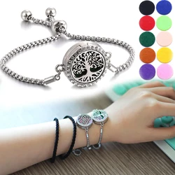 Mini Stainless Steel Essential Oil Diffuser Aromatherapy Bracelet 15MM Aroma Diffuser Locket Bracelets Adjustable Chain Clasp