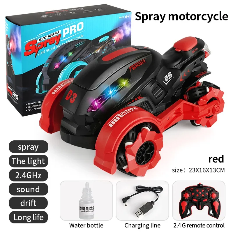 Spray dublê motocicleta deriva de alta velocidade lado giratório carregamento USB - carro de controle remoto off-road