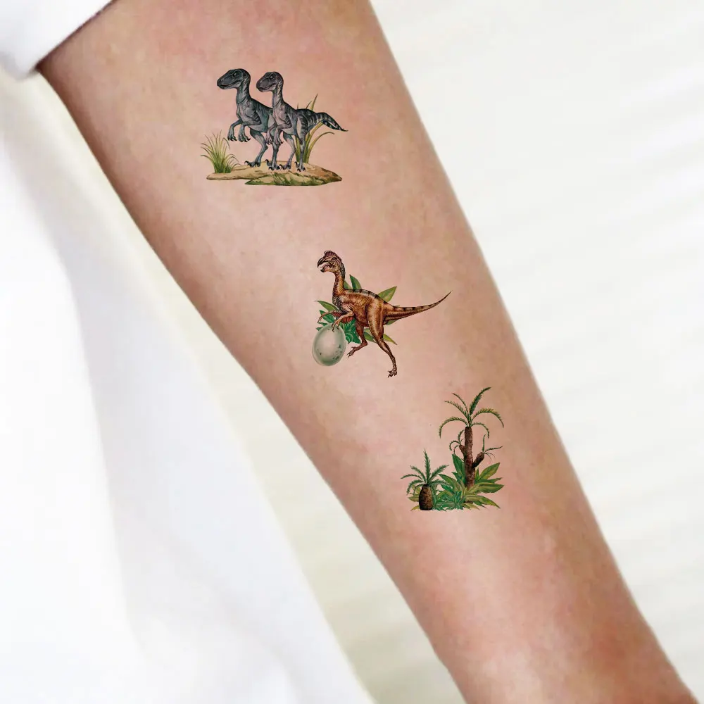 6sheets/pack Dinosaur Temporary Tattoos Waterproof Animal Tattoo Stickers for Realistic Fake Tattoo for Woman And Men