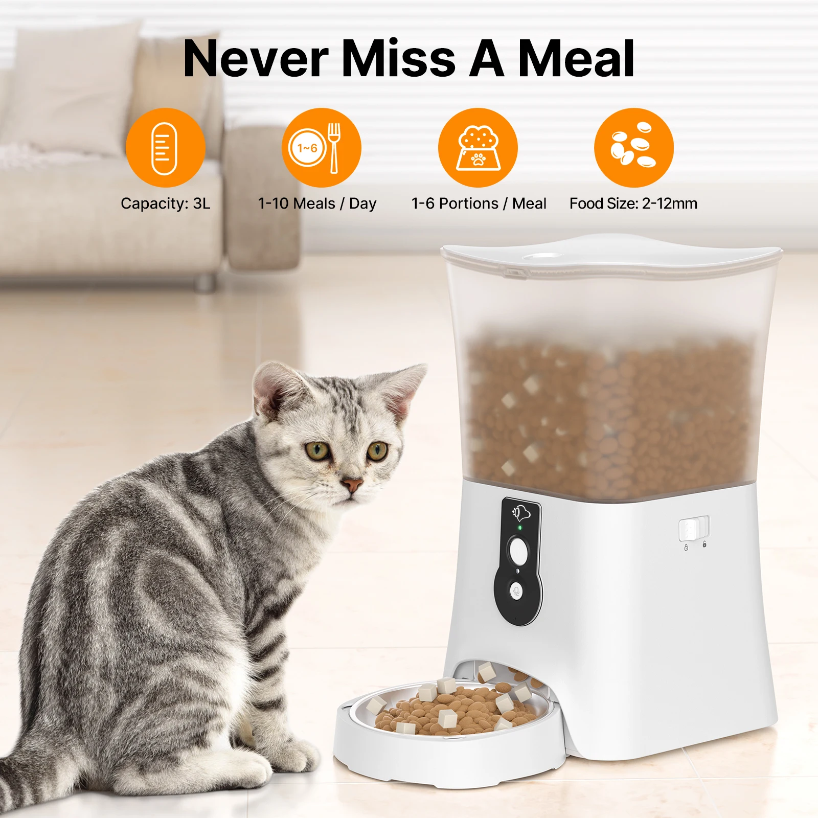 Hot Sales WiFi App Controlled Portable 5L Pet Food Bowl Feeder with Smart Auto Remote Connected Dog & Cat Feeder