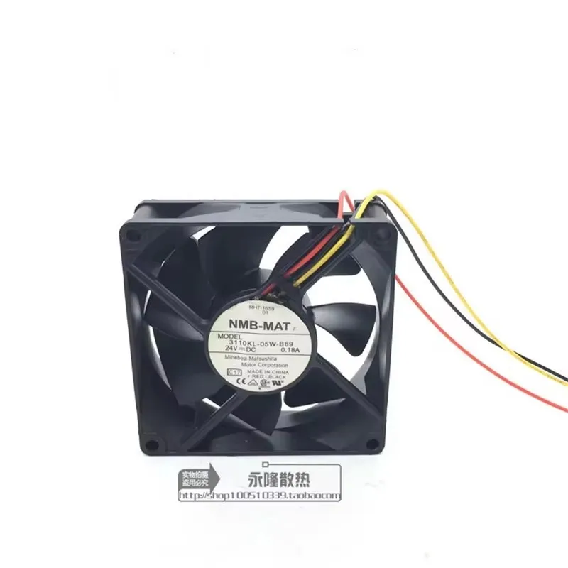 Authentic 3110KL-05W-B69 24V 0.18A  8CM 80 * 80 * 25MM 3-wire frequency converter Cooling fan