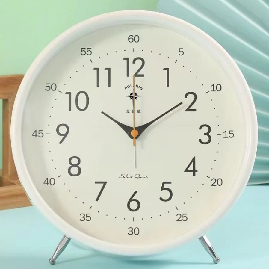 

Polaris Round Mute Large Character Alarm Clock Bedroom Living Room Home Student Elderly Desk Clock 20cm In Diameter Timer