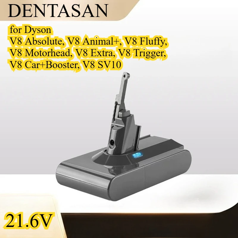 

21.6V 6800mAh Battery Suitable for DysonV8 Absolute Animal+Fluffy Motorhead Extra Trigger Car+Boost SV10 Handheld Vacuum Cleaner