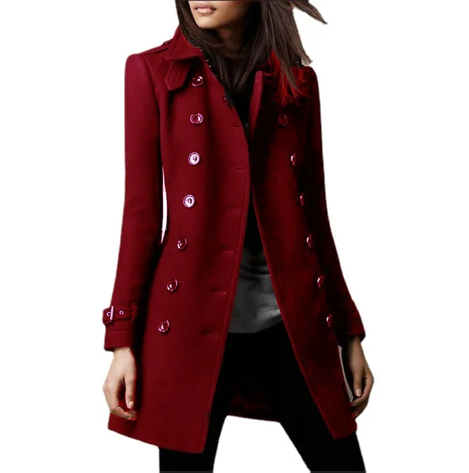 2023 Autumn and Winter Woolen Women's Coat Fashionable Lapel Commuting Versatile Mid-Length Woolen Coat Пальто Женское