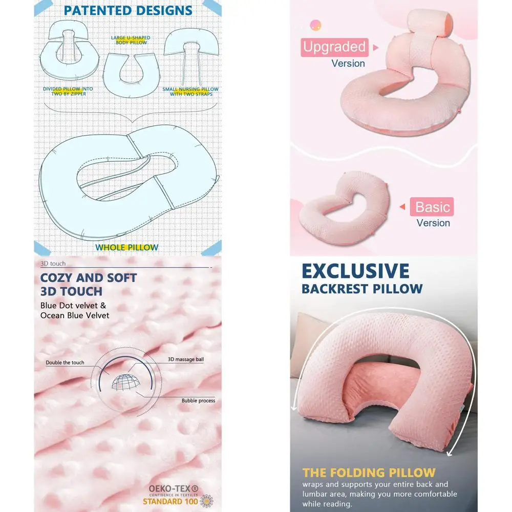 

Эргономичная бархатная игровая подушка для взрослых — поддержка кровати и дивана, улучшенная розовая