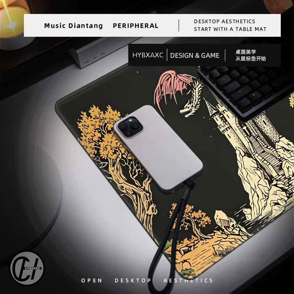 Dark Fantasy Castle Mouse Pad Magic Gathering Playmat  MTG TCG Office Desk Mat for Work Game Laptop Rug Carpet MousePad