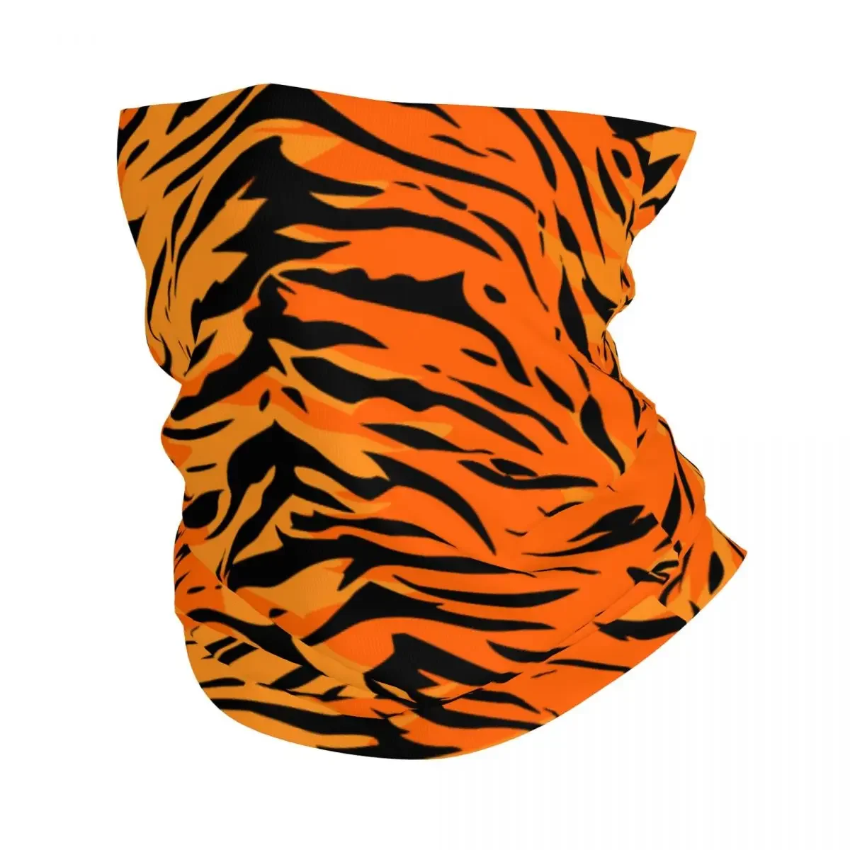 Animal Skin Tiger Print Bandana Neck Gaiter for Hiking Hunting Women Men Wrap Scarf Headband Warmer