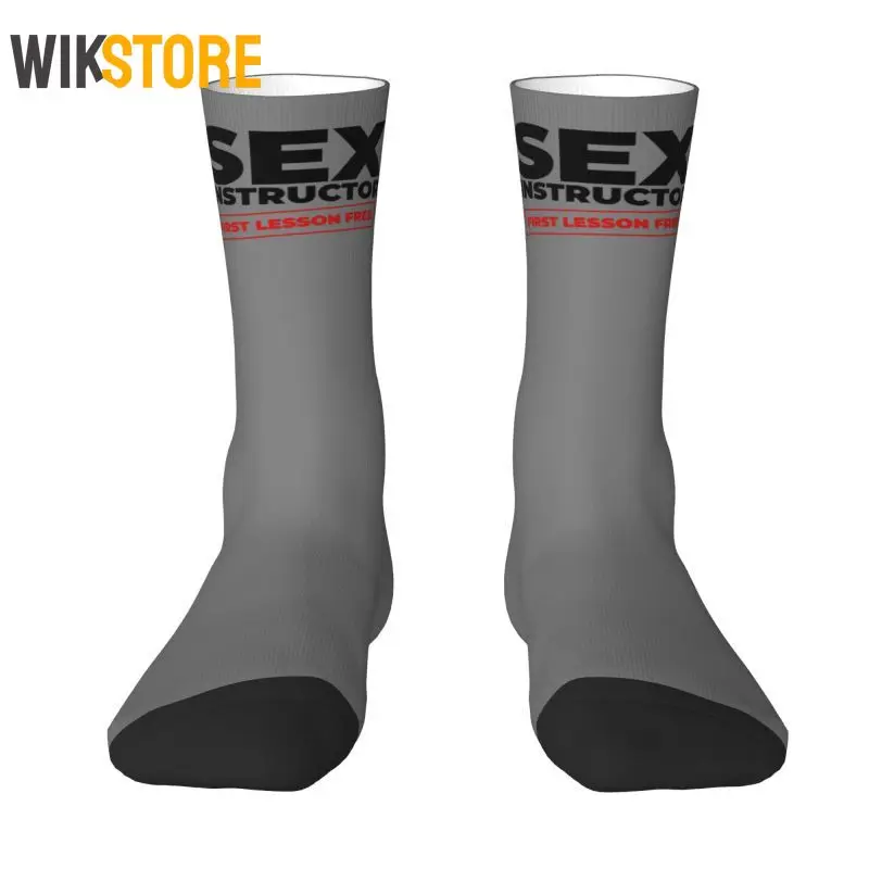 

Fun Men Women Male Sex Instructor Dress Socks Unisex Comfortable Hip Hop Happy Crew Socks Non-Slip Running Sport Socks