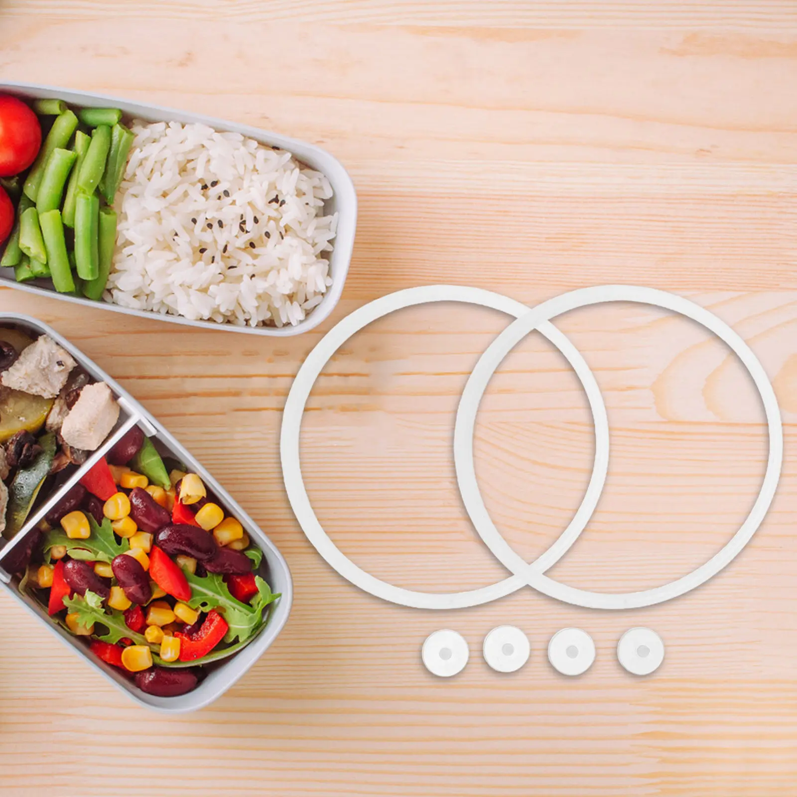 Silicone Food Seal Cap Set – Airtight Leakproof Lunch Box Bento Cover for Travel, Picnic & Storage