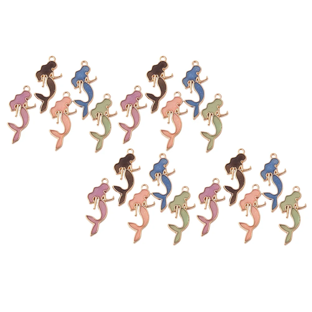 

50Pcs Jewelry Making Charms Little Mermaid Earring Pendants DIY Craft Supplies Sea Animal Accessories Portable Durable