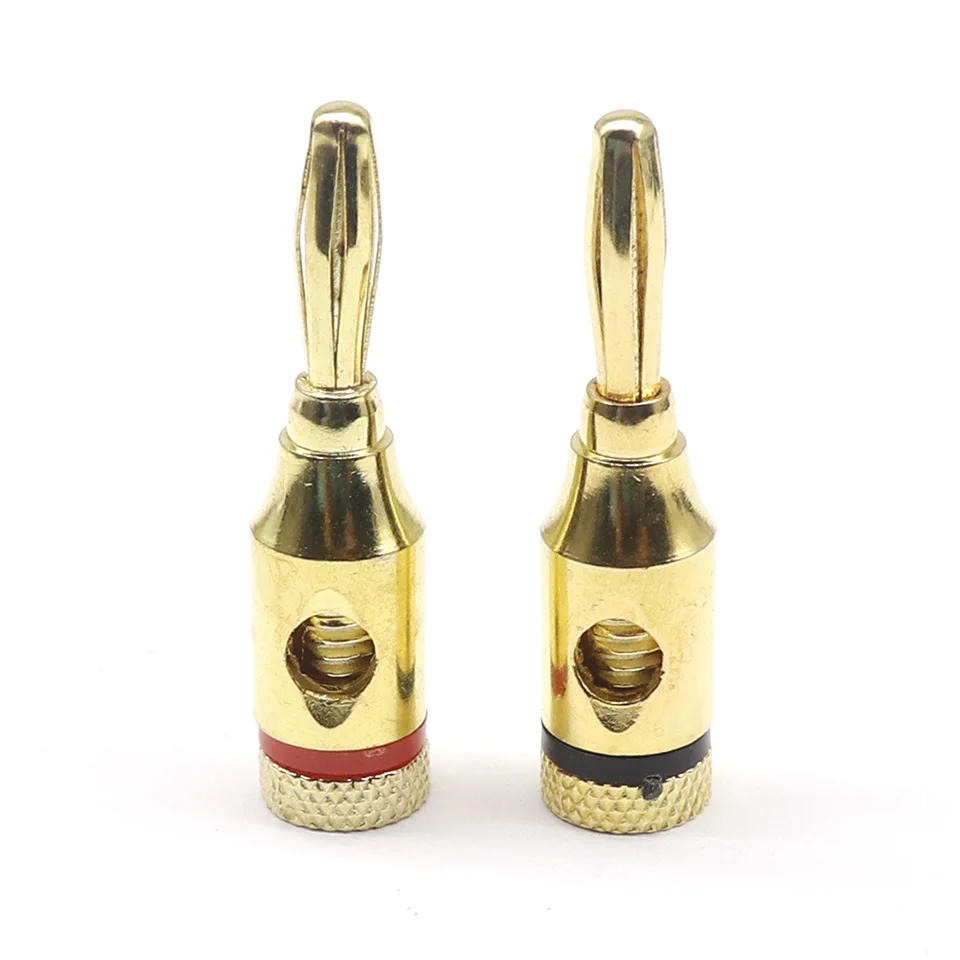 2pcs/1pairs 4MM gold-plated banana head speaker terminal plug socket speaker speaker connector connector