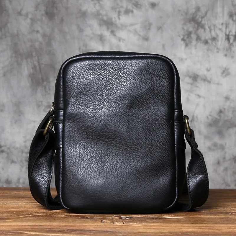NZPJ Echtes Leder Herren Umhängetasche Lässige Umhängetasche Natürliches Rindsleder Vertikale Herrentasche Trend Tablet Computertasche – Detail 5