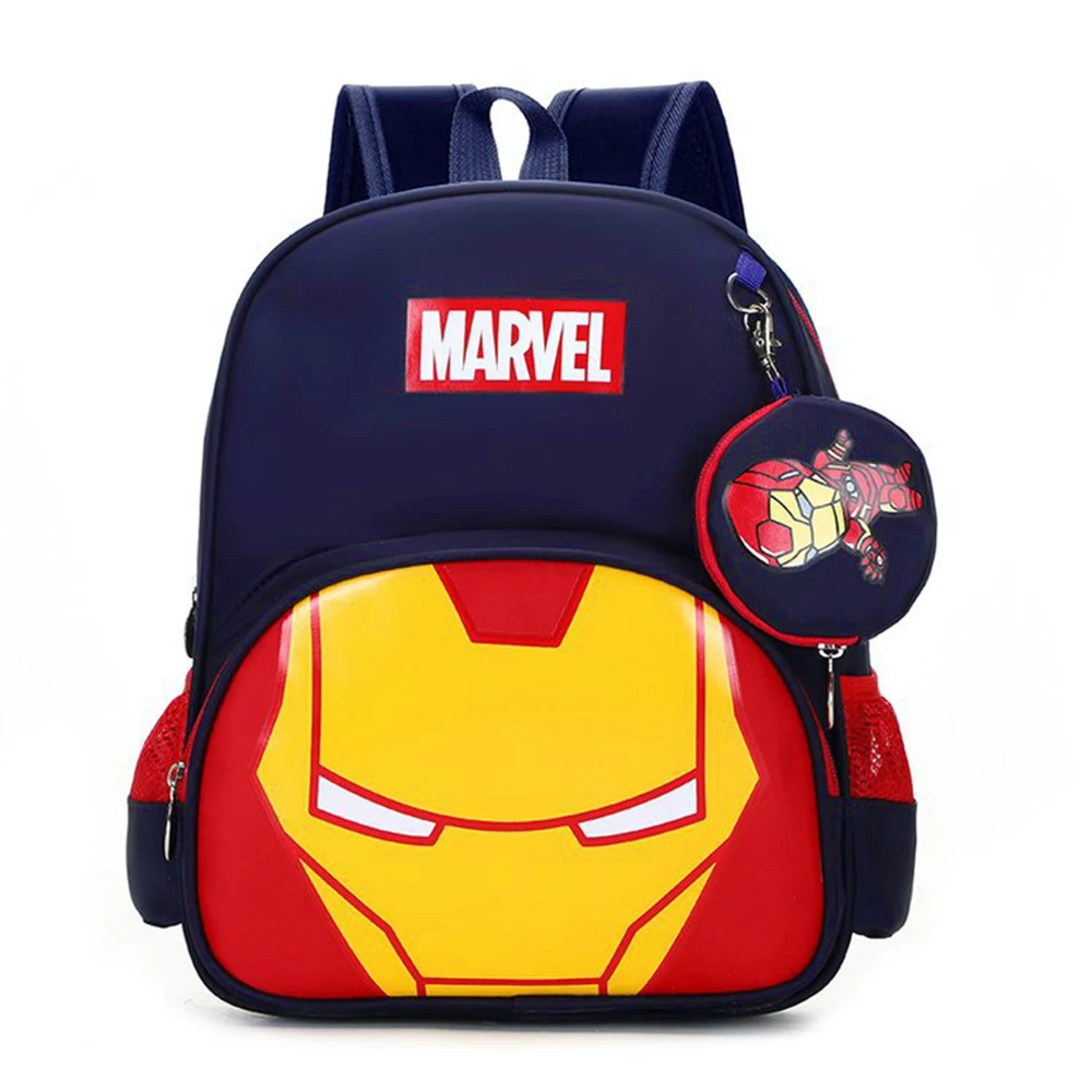 Marvel Spiderman Backpacks Super Heroes Student School Bag Cartoon 3D Stereo Kindergarten Backpack Children\'s Travel Bag Gift