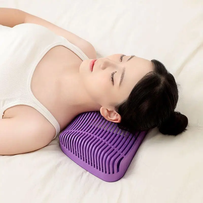 Portable Breathable Sleep Pillow Neck Back Support Washable Ergonomic for Summer Nap Office Travel Home Use