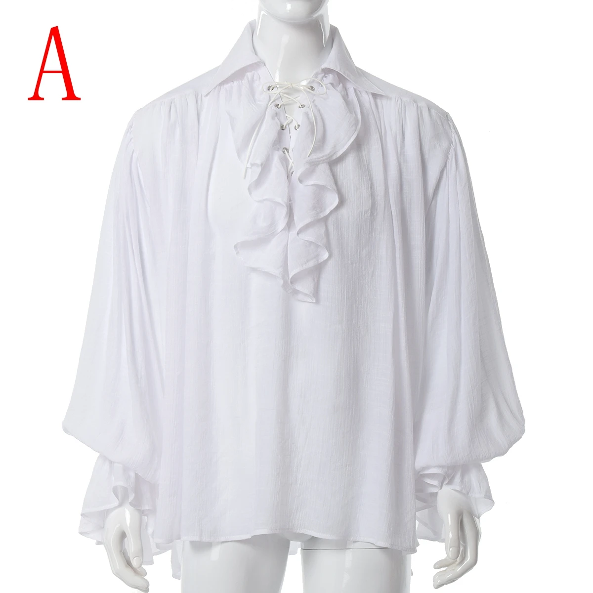 Camicia pirata per donna uomo medievale Halloween Cosplay Vampire Clothes theatre Poet Costume Tops