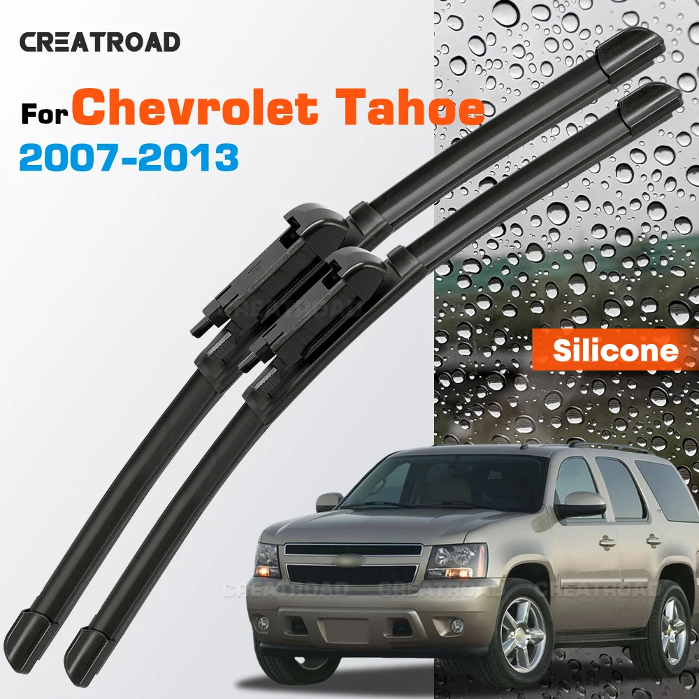 

Silicone Wiper Blades Fit For Chevrolet Tahoe 2007-2013 Coated Silent HD Wear-Resistant Car Windshield Wipers 23"+19"