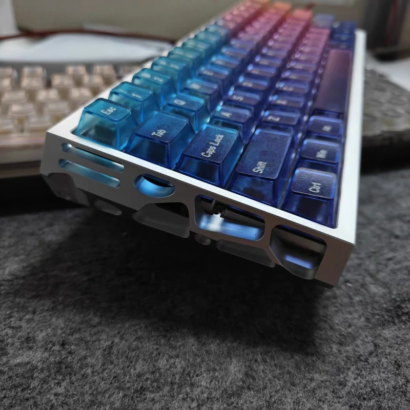 CNC Aluminum Hollow Keyboard Case 68% Layout Lightweight Skeleton Design Compatible with Mad68/Ace68/Fire68 Mechanical Keyboards