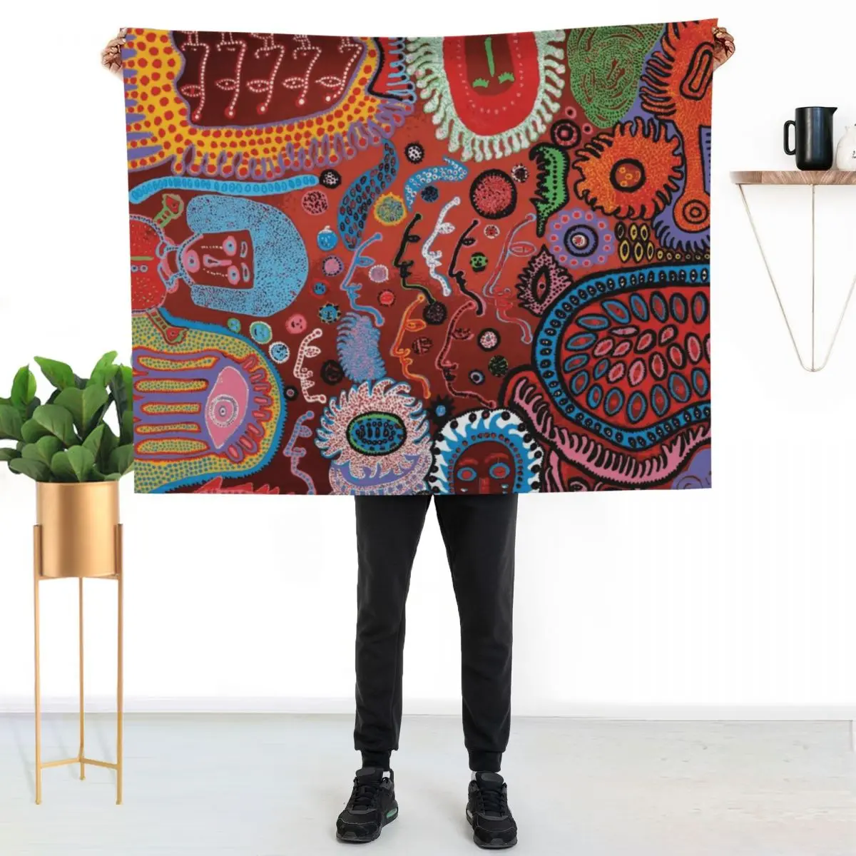 

yayoi kusama fungus Throw Blanket Modern Design Soft Blanket for Home Decor