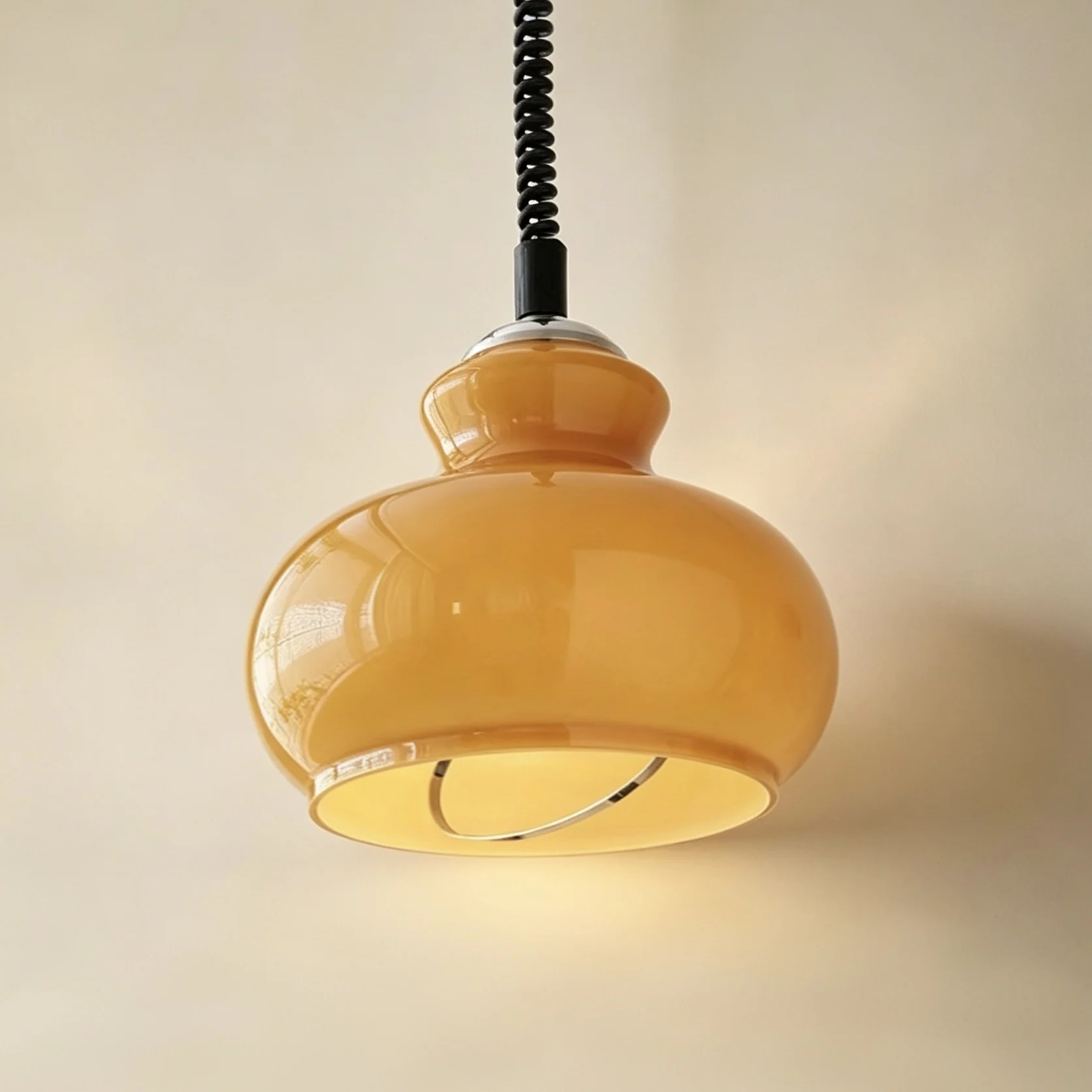 

French Mid-Century Retractable Pendant Light - Modern Nordic Style, Adjustable Lamp for Bedroom, Study & Dining Table
