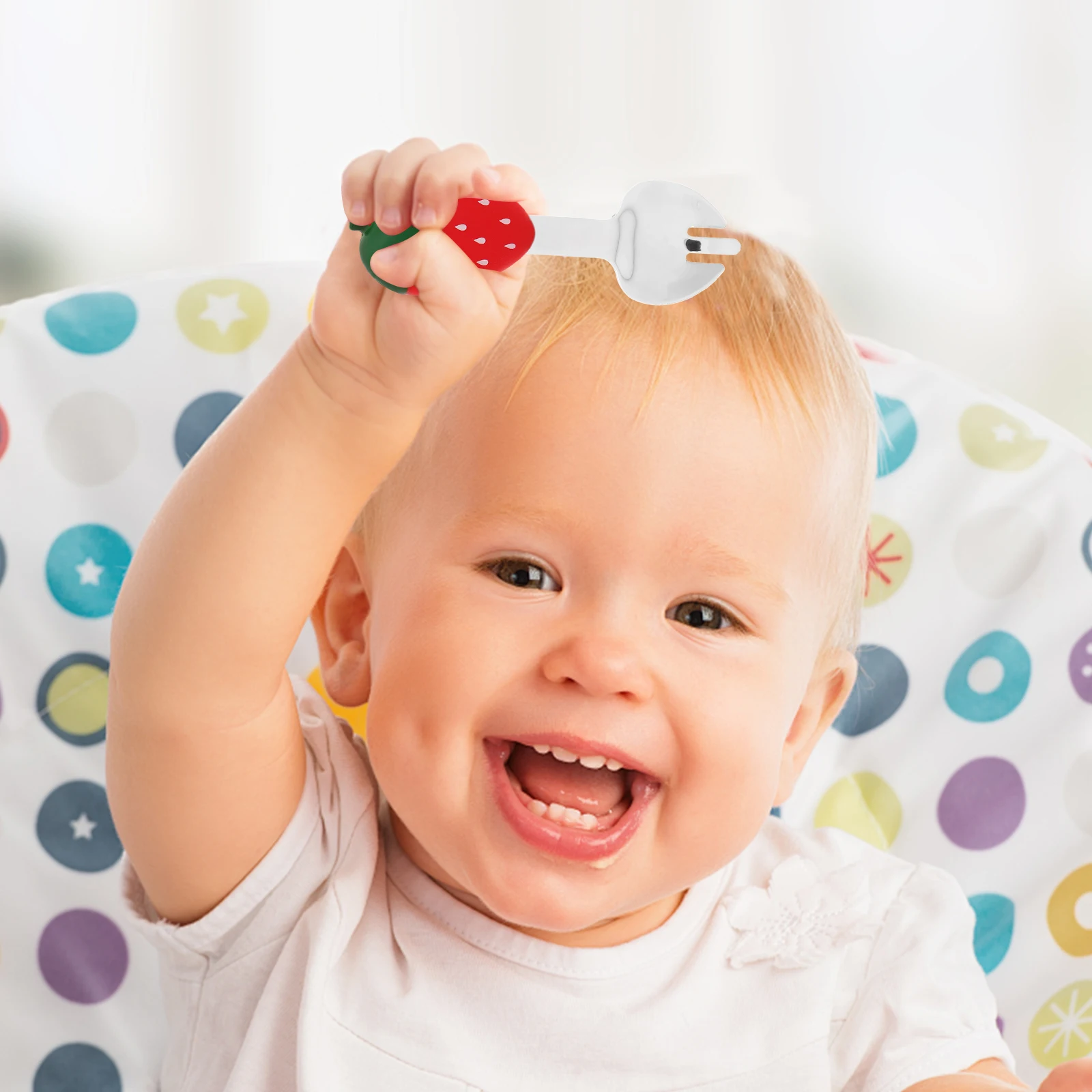 

Детская тренировочная ложка, вилки для малышей, детская посуда из нержавеющей стали, короткая H, легко чистящаяся, безопасная, для кормления младенцев, обеденные аксессуары